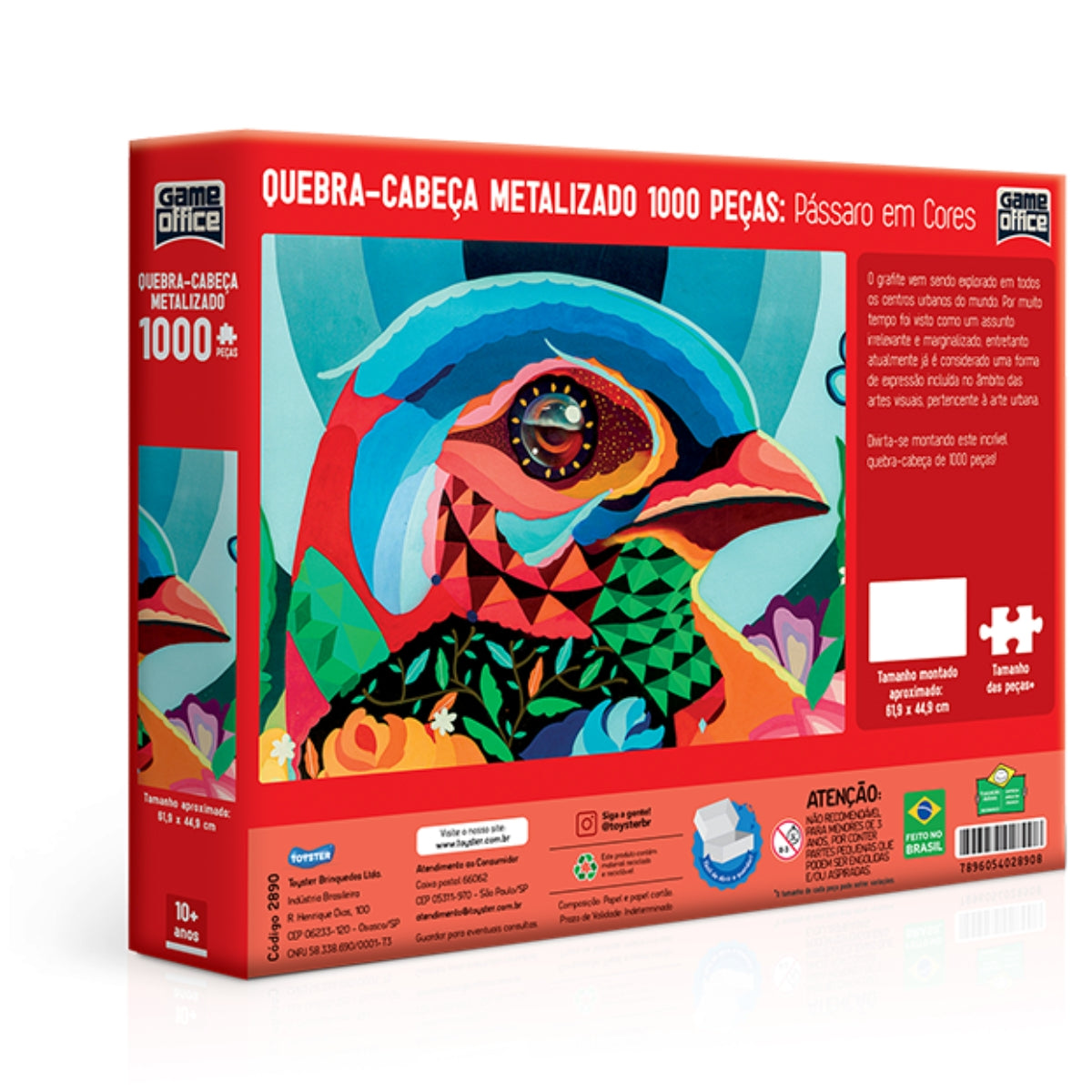 Pássaros em Cores Metalizado Quebra-Cabeça - 1000 Peças - Game Office Toyster Pássaros em Cores Metalizado Quebra-Cabeça - 1000 Peças - Game Office Toyster